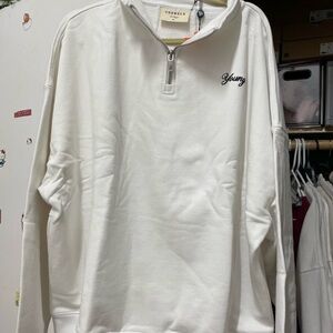 YoungLA White Men's Quarter zip